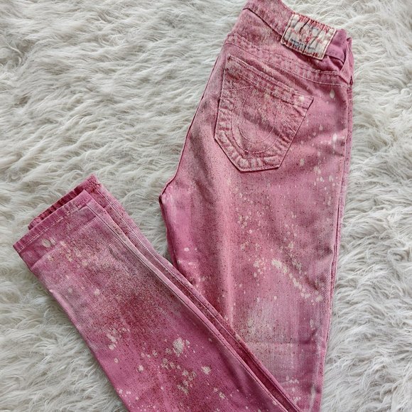 True Religion Halla Pink Skinny Distressed Denim Jeans - Picture 12 of 12